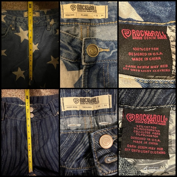 Rock‎ N Roll Denim High Rise Bell Bottom & Star Jeans."Two Pairs" - Picture 11 of 11